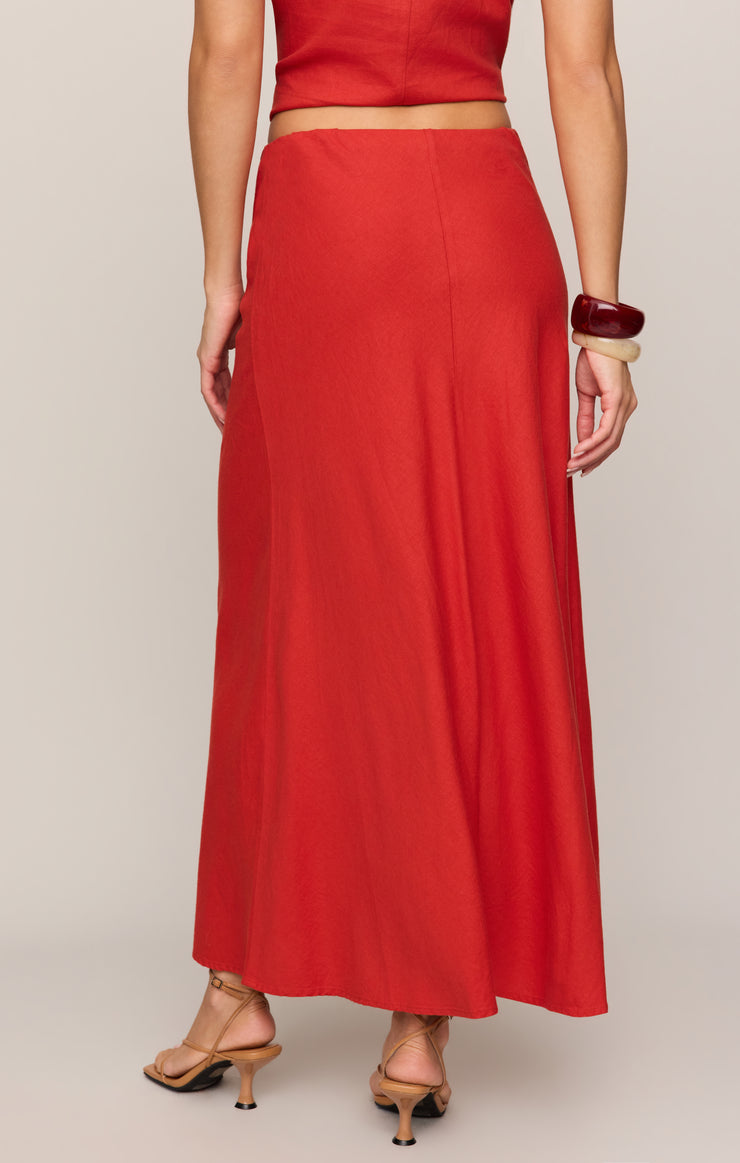 Meryl Midi Skirt - Chili Pepper