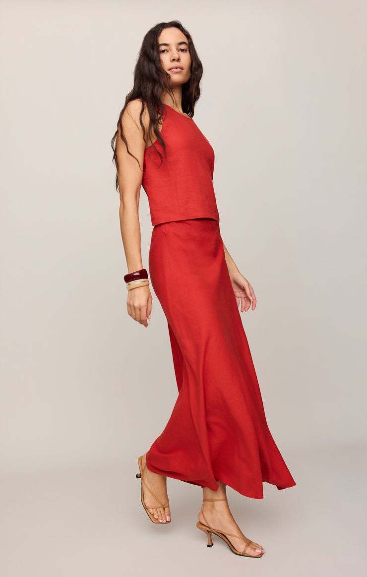 Meryl Midi Skirt - Chili Pepper