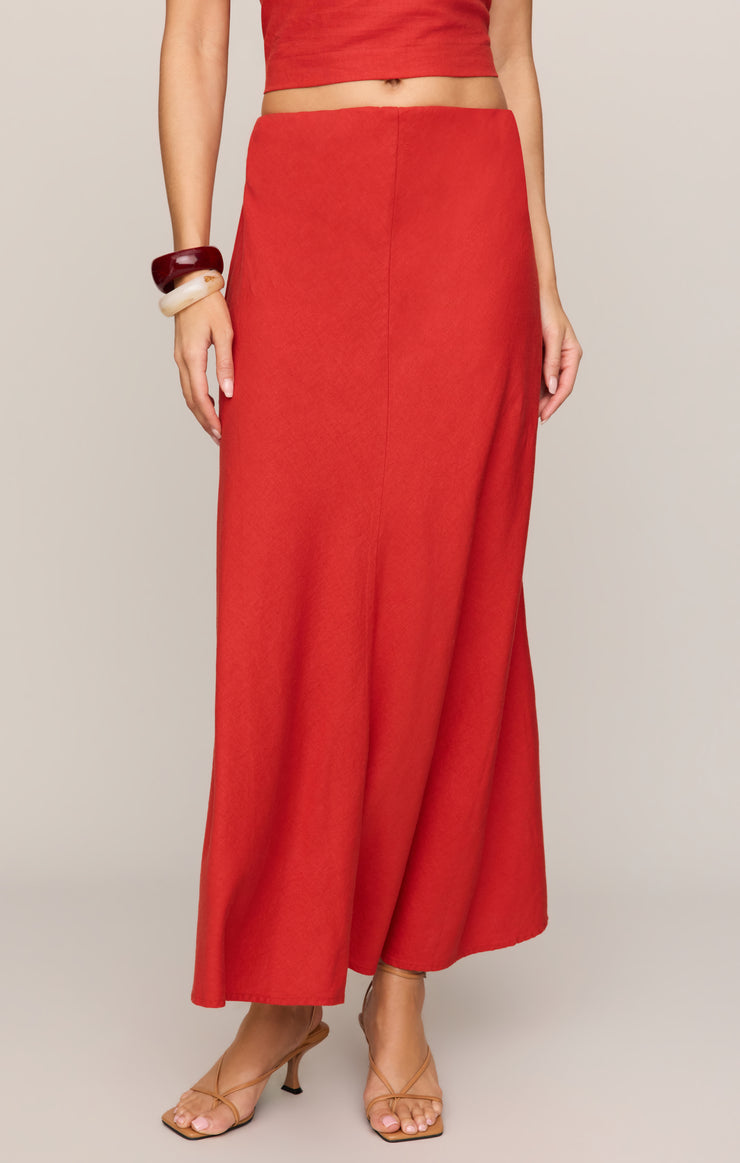 Meryl Midi Skirt - Chili Pepper