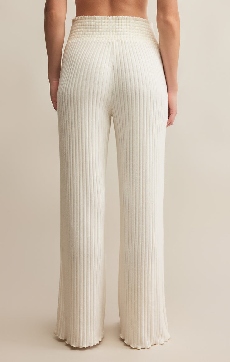 Dawn Smocked Rib Pants - Bone