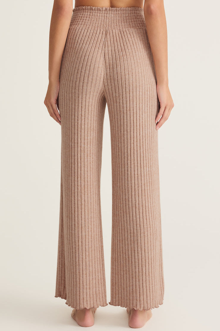 Dawn Smocked Rib Pant - Iced Coffee