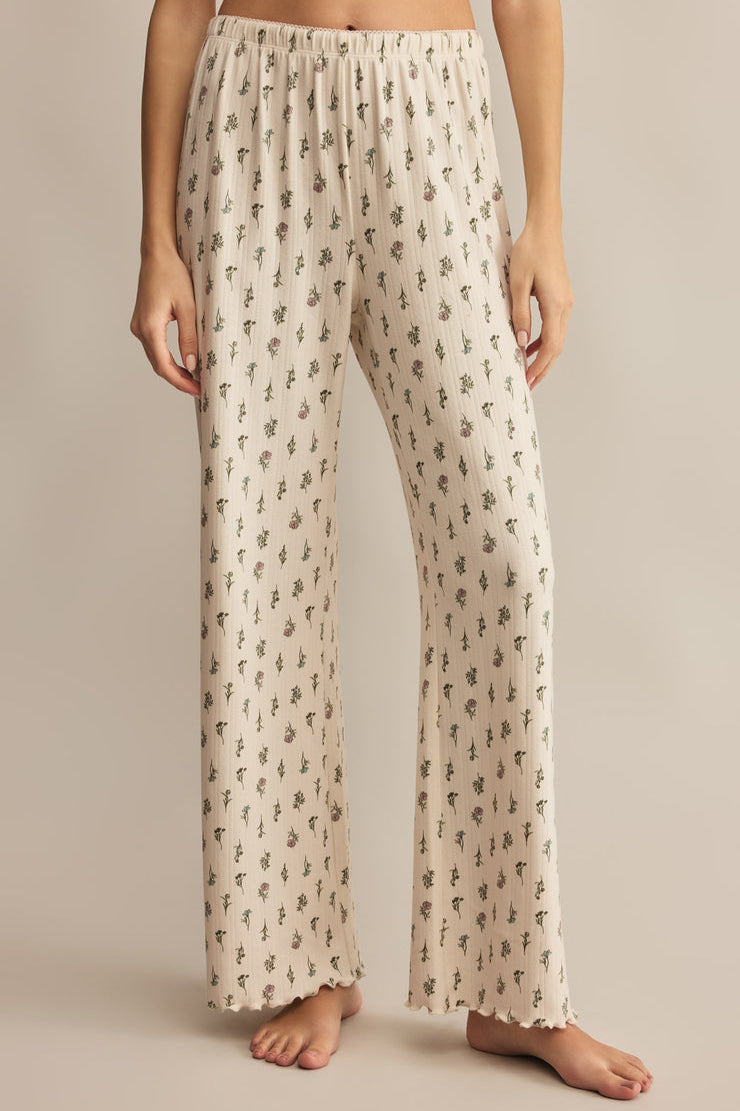 Sabrina Floral Pant - Crystal