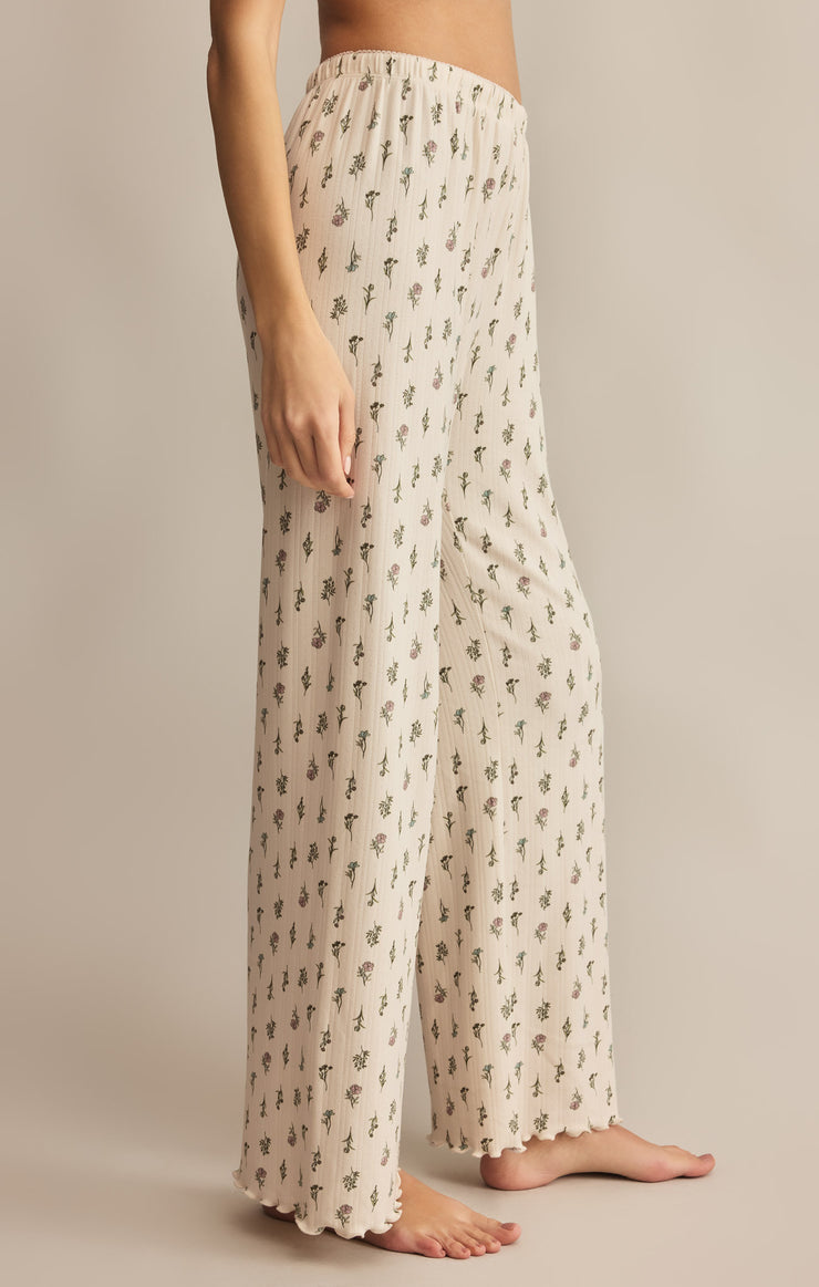 Sabrina Floral Pant - Crystal