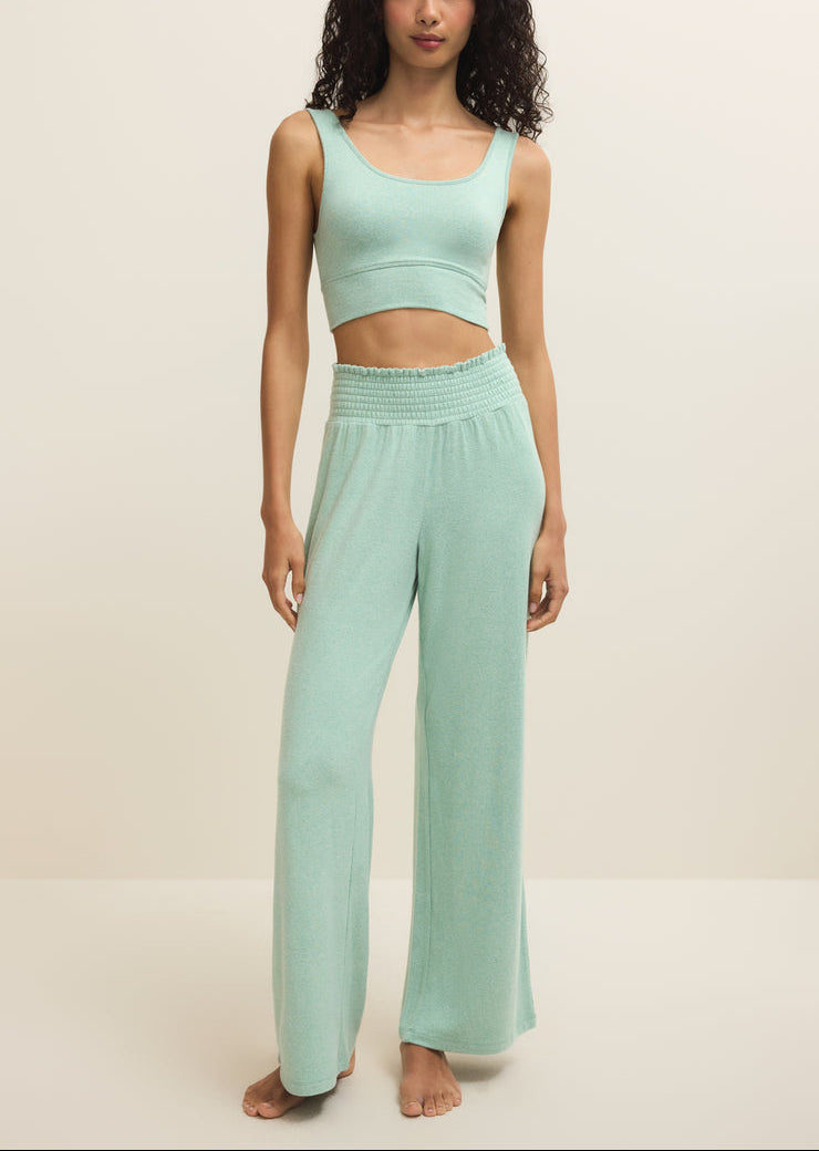 Dawn Smocked Knit Pant - Crystal Green