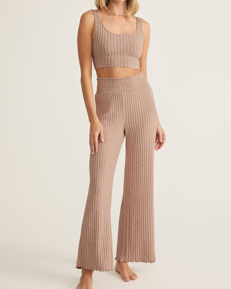 Zoe Rib Tank Bra - Iced Coffee