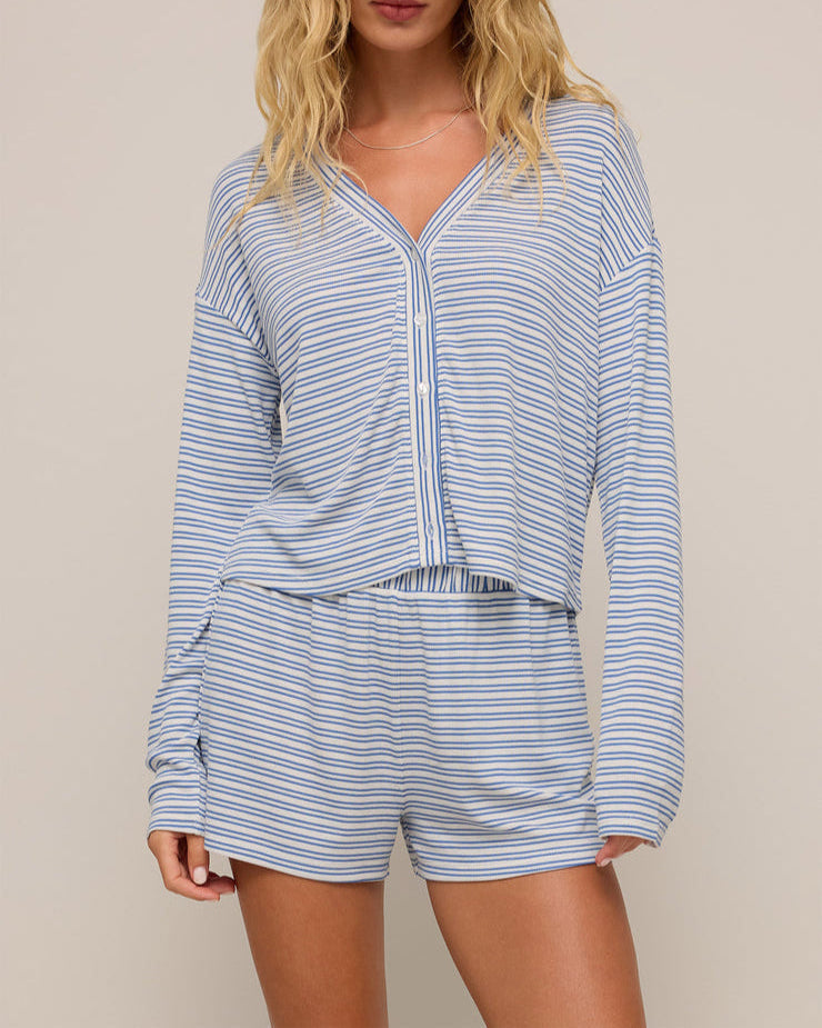 Mara Stripe Cardigan - Vanilla Ice