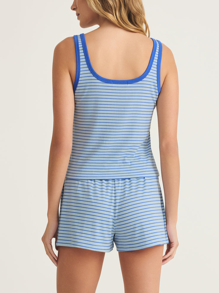 High Tide Striped Rib Tank - Salt Water