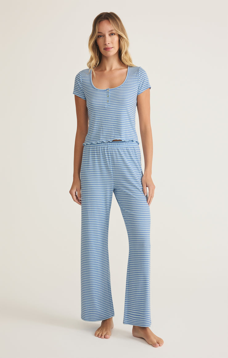 Sail Away Striped Rib Top - Salt Water