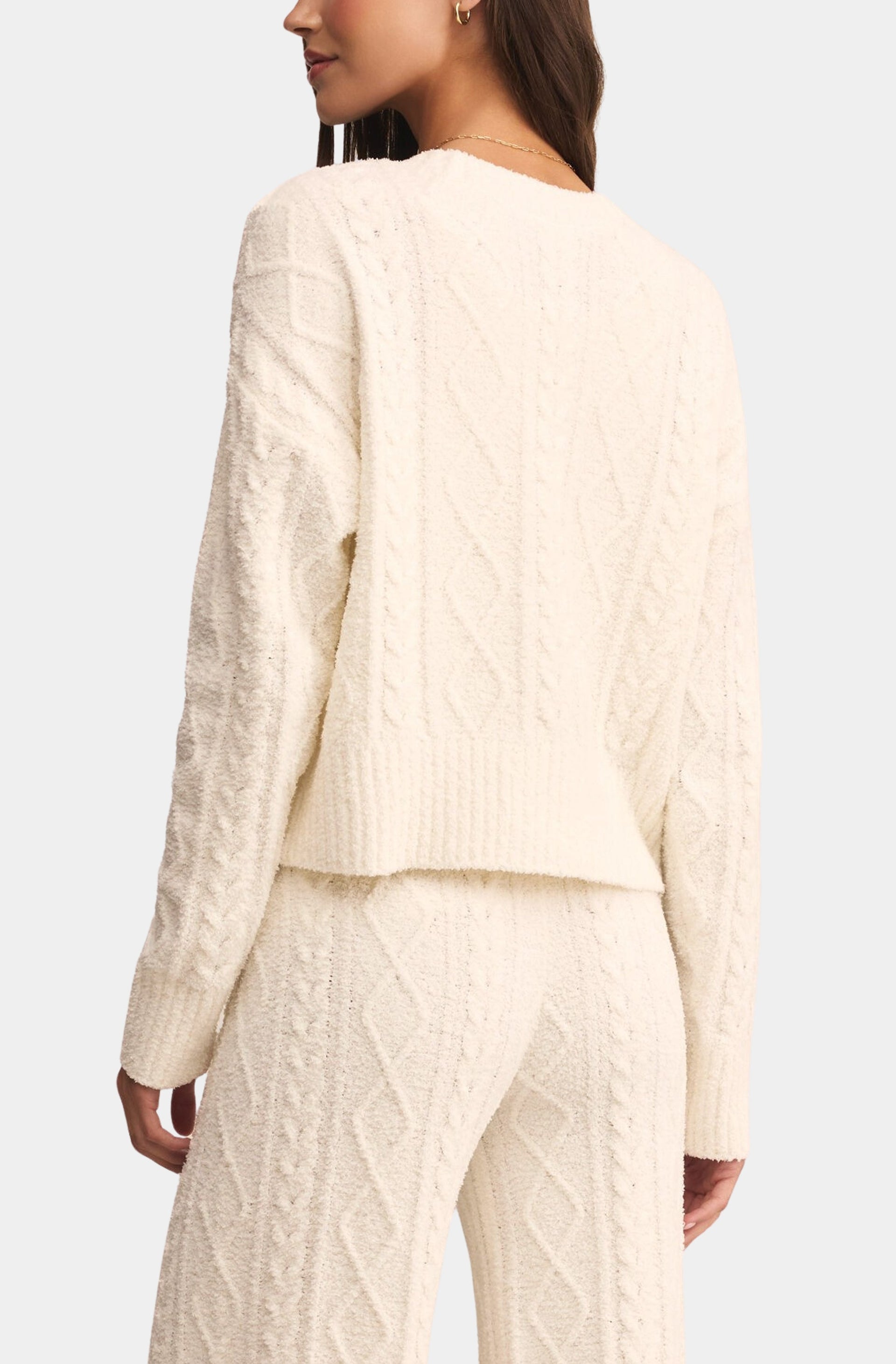 Elsa Cable Cardigan - Vanilla Ice