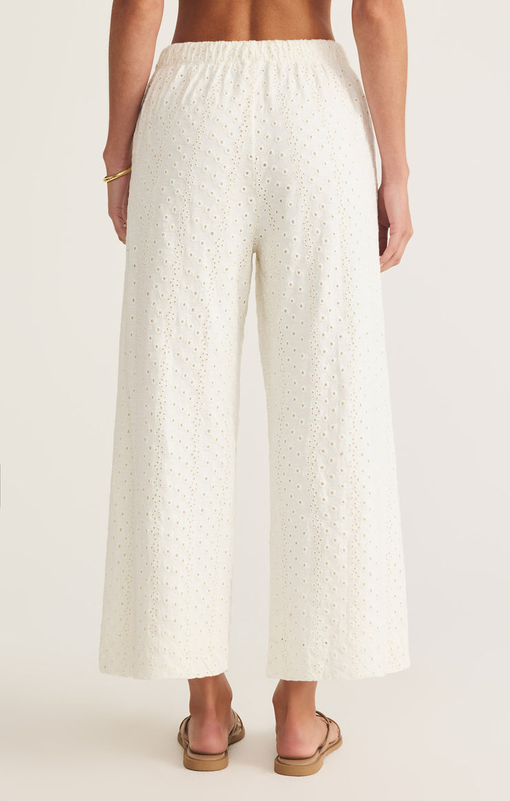 Romi Knit Eyelet Pant - White