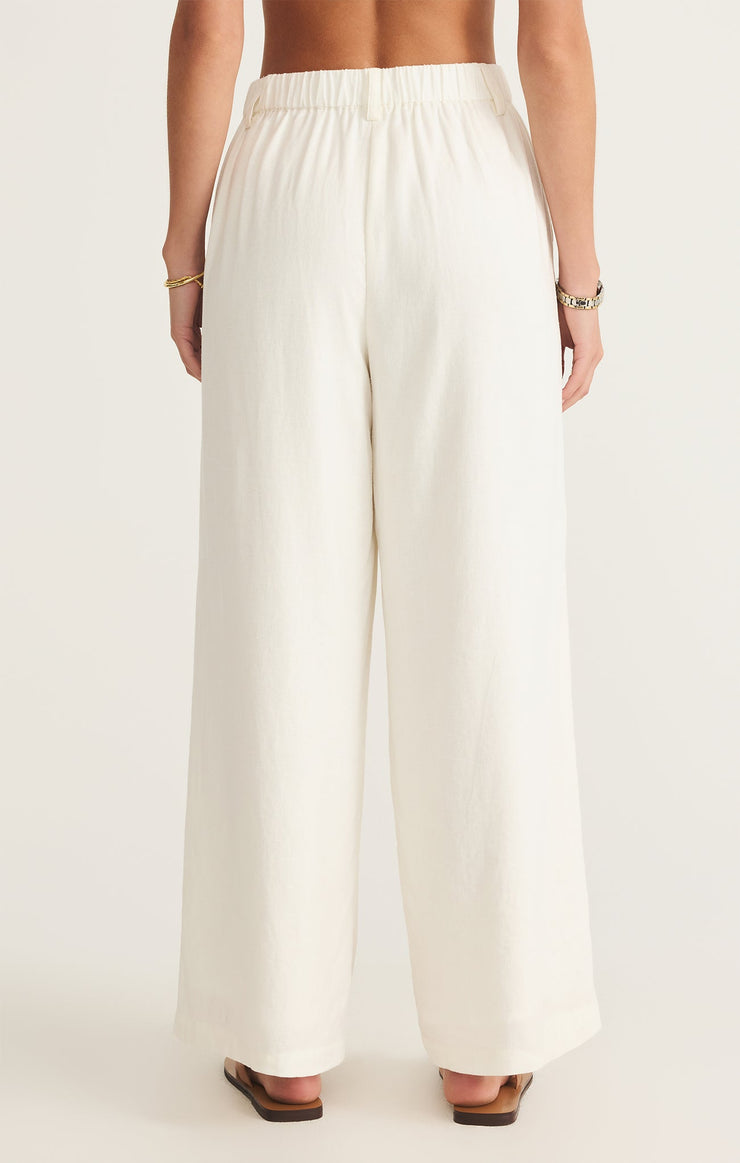 Topanga Wide Leg Linen Pant - White