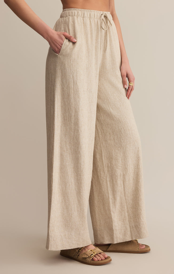 Henri Washed Linen Pant - Flax