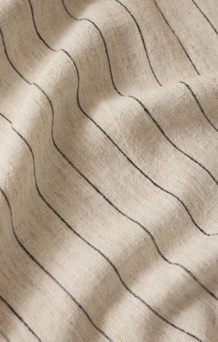 Henri Striped Linen Wide Leg Pant - Linen