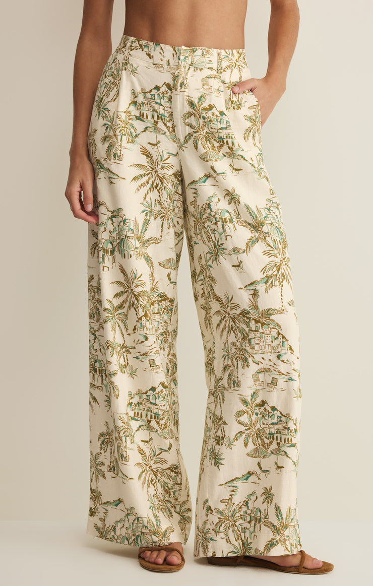 Overlook Tiki Tide Linen Pant - Island Coconut