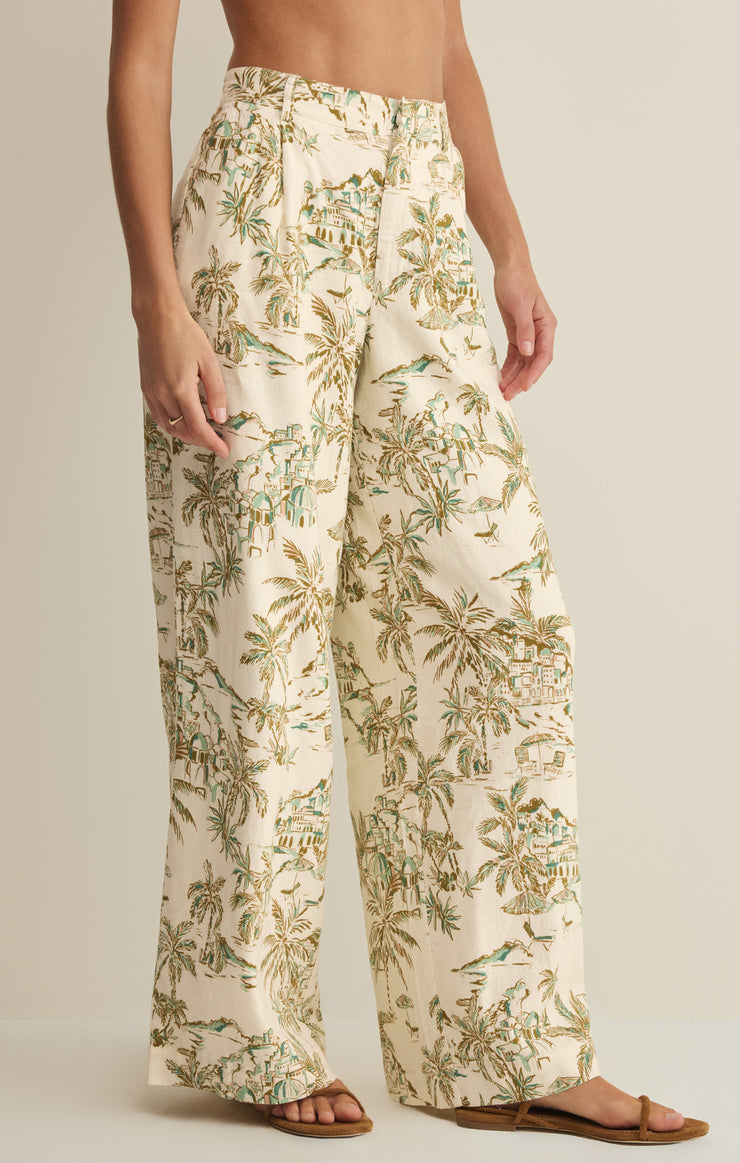 Overlook Tiki Tide Linen Pant - Island Coconut