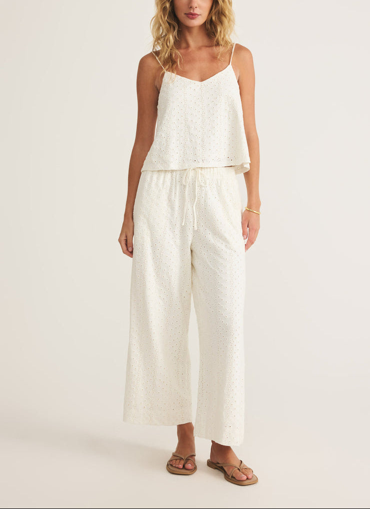 Sylvie Knit Eyelet Tank - White