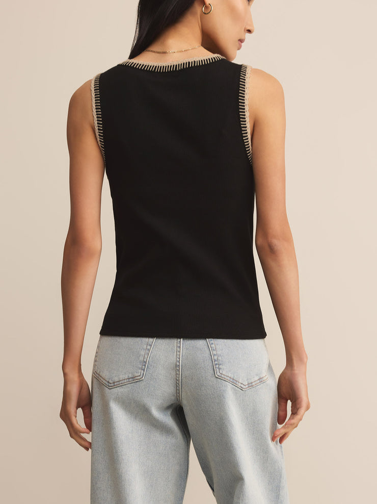 Social Whipstitch Tank - Black