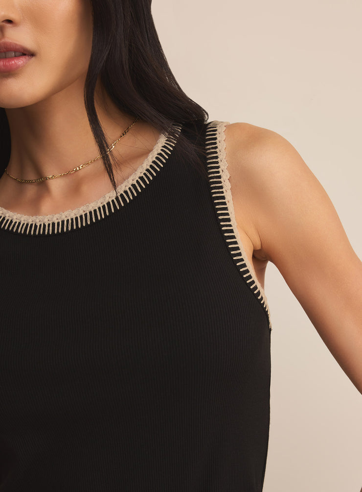 Social Whipstitch Tank - Black