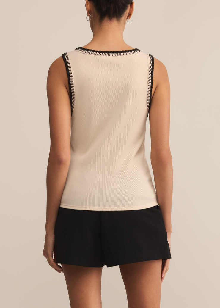 Social Whipstitch Tank - Crystal