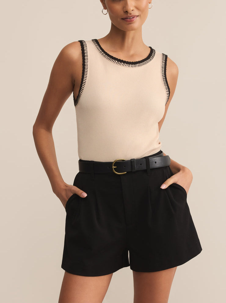 Social Whipstitch Tank - Crystal