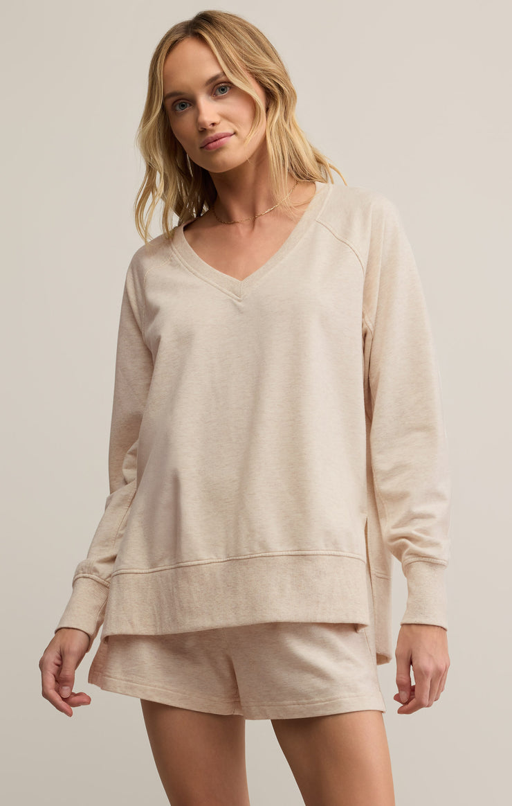 Modern V-Neck Weekender - Light Oatmeal Heather