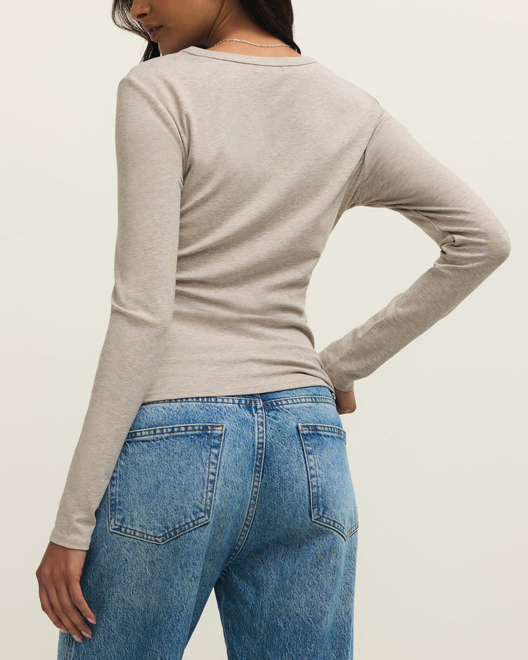 Second Skin Long Sleeve Top - Natural Heather