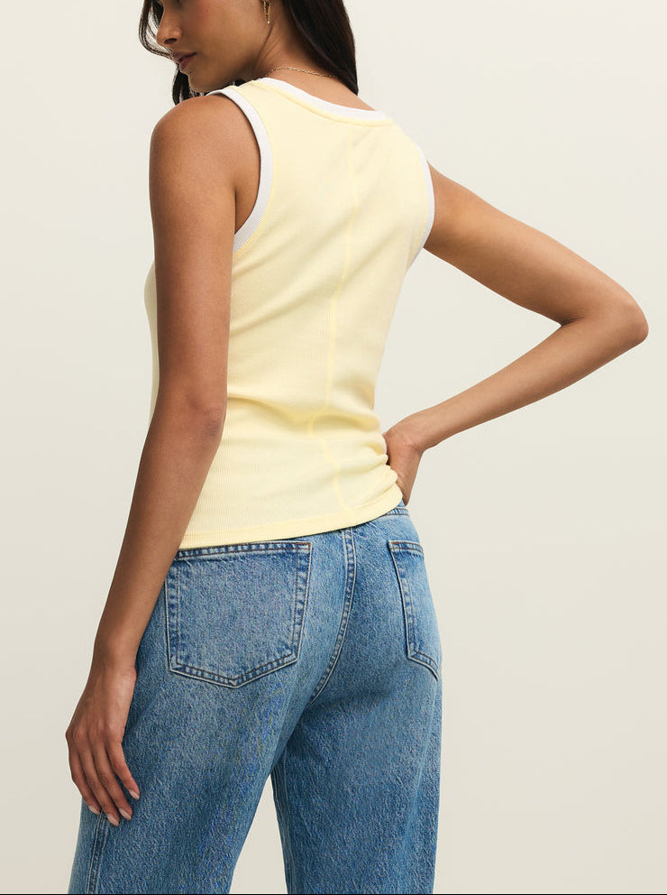 Sirena Contrast Rib Tank - Pineapple