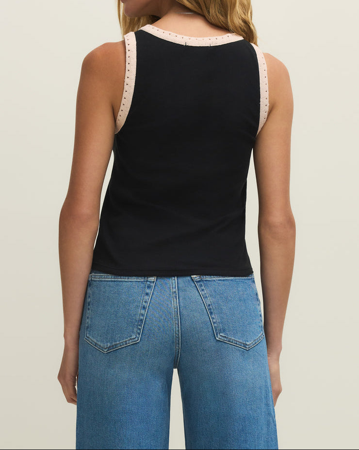 Clarke Rib Tank - Black