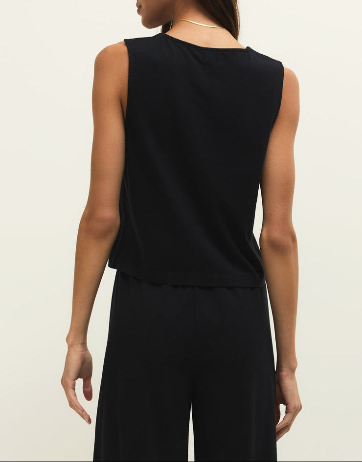 Noelle Jersey Top - True Black