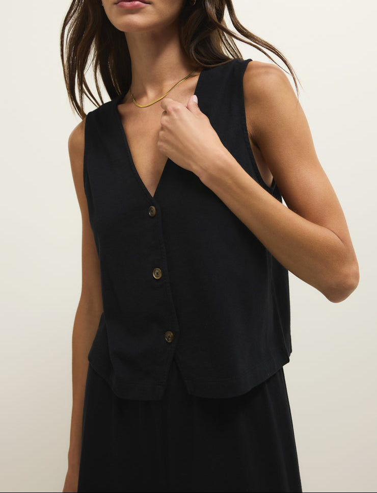 Noelle Jersey Top - True Black