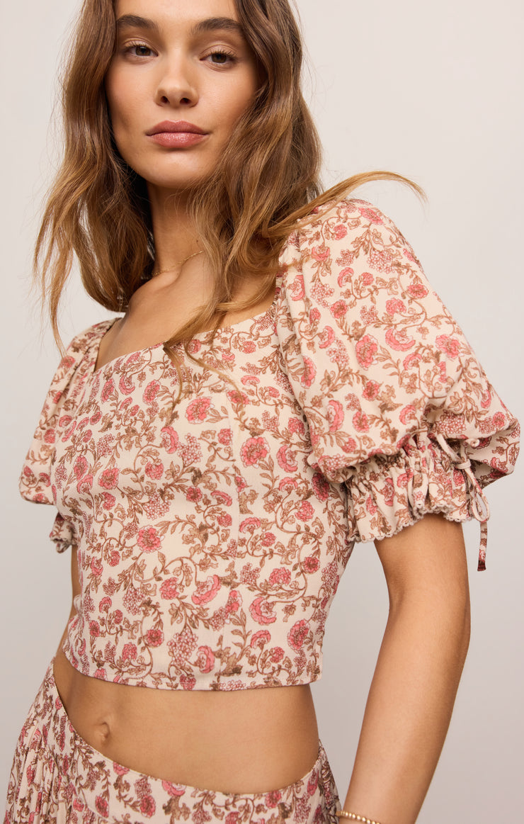 Moira Floral Cropped Top