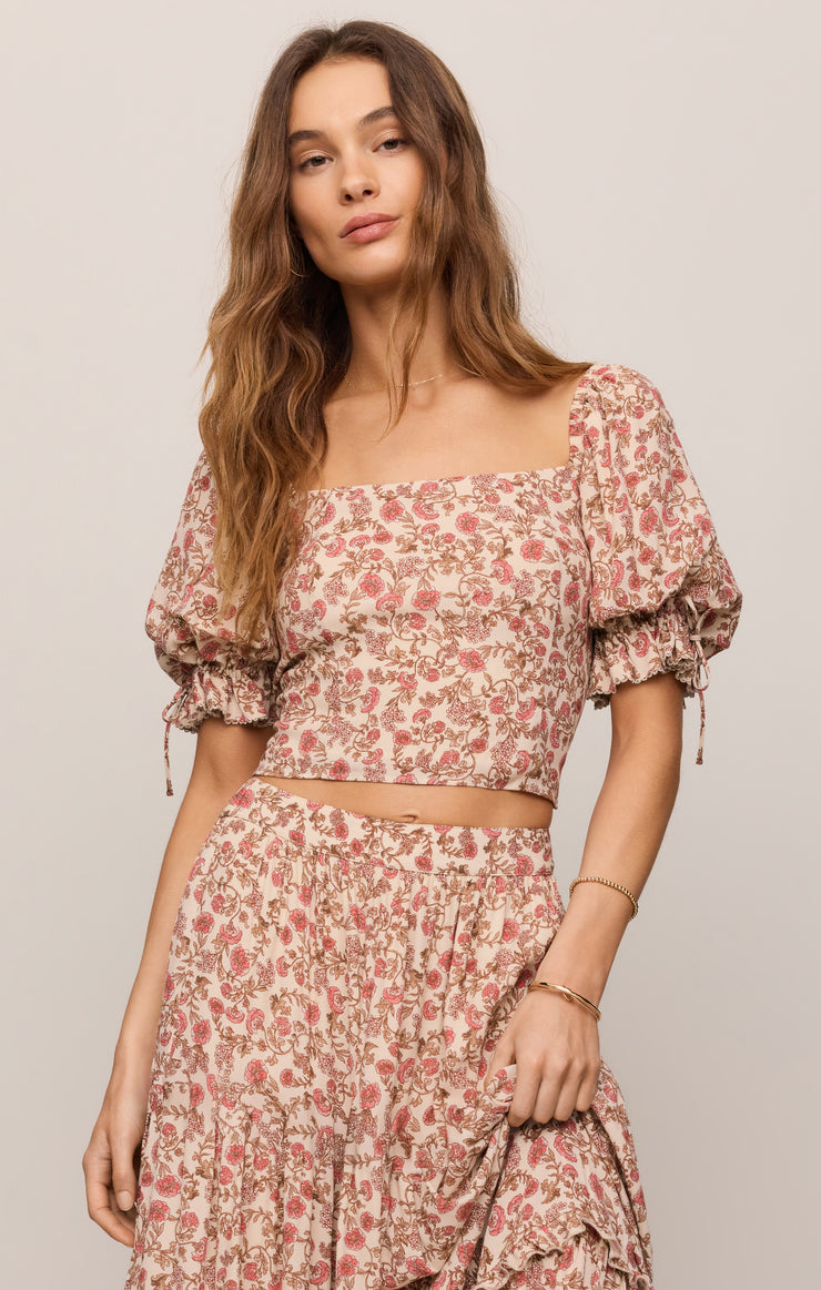 Moira Floral Cropped Top