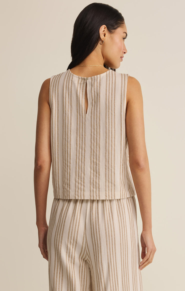Sloane Knit Striped Tank Top - Cloud