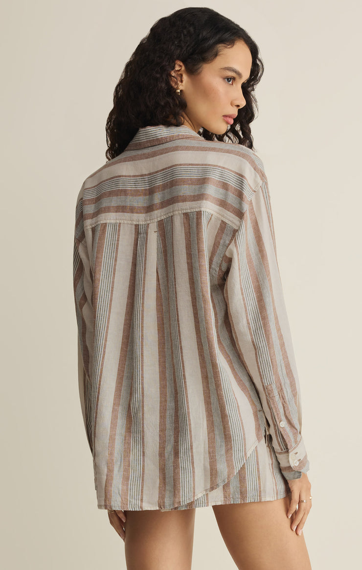The Perfect Striped Button Up - Island Coconut