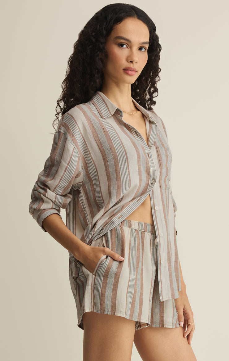 The Perfect Striped Button Up - Island Coconut