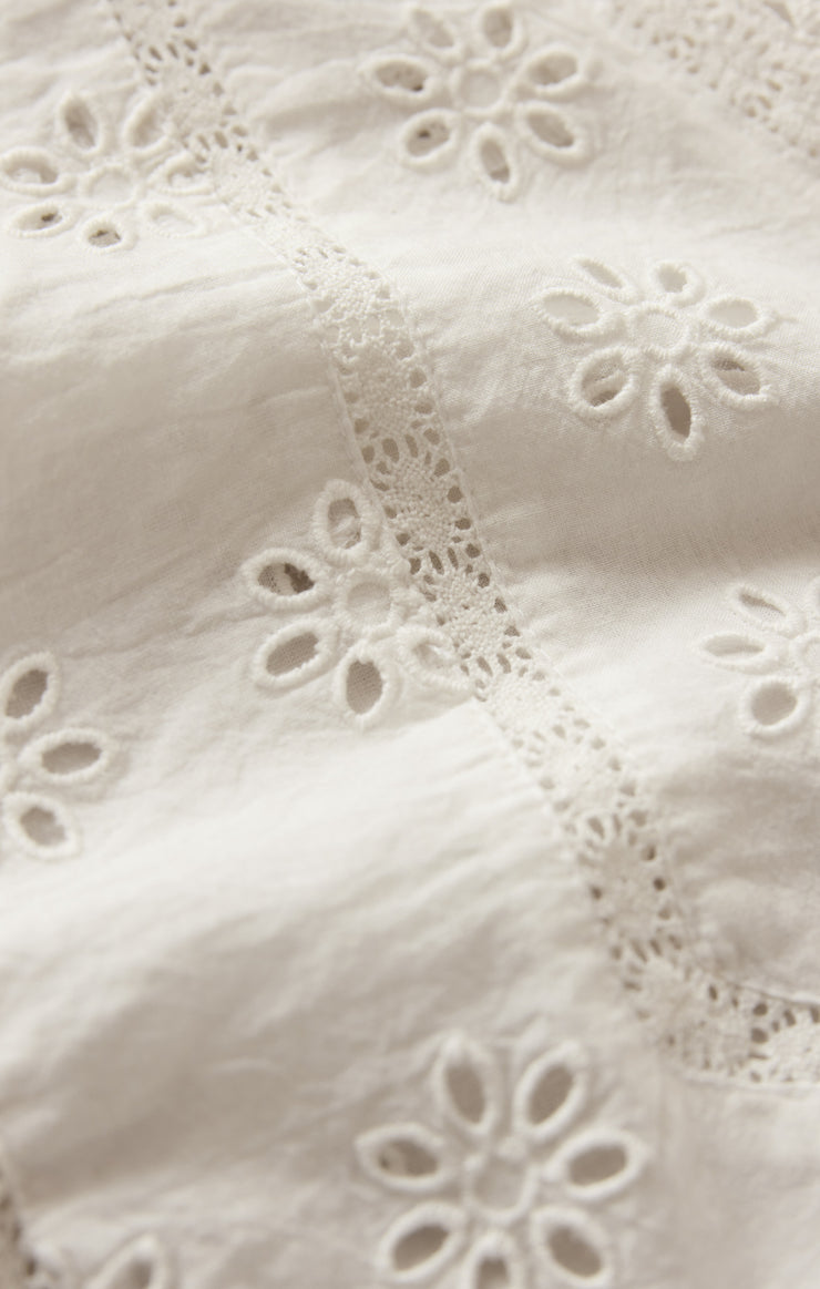 Darcy Eyelet Tank - White
