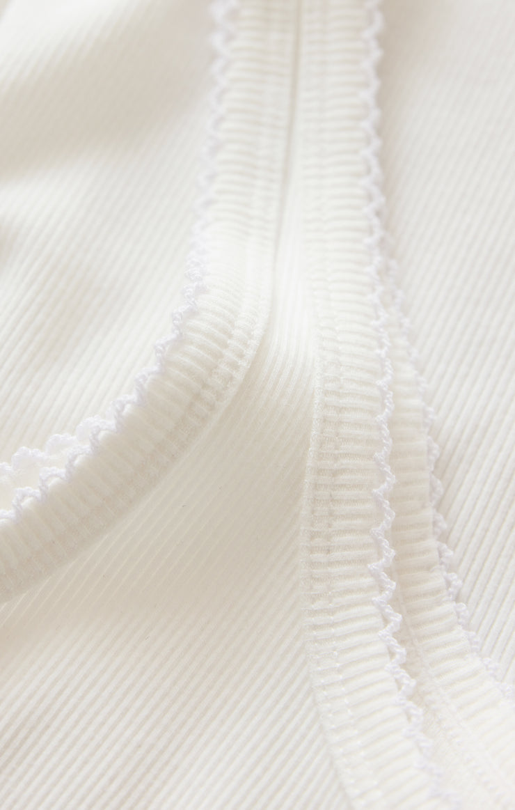 Niko Scallop Rib Tank - White