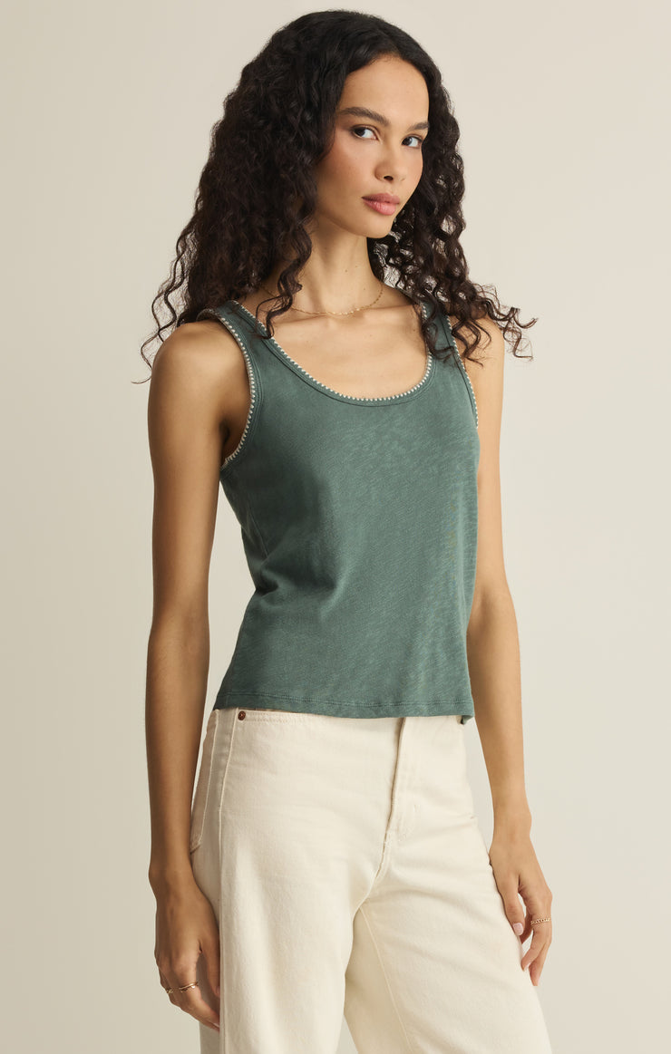 Julian Crochet Tank - Everglade