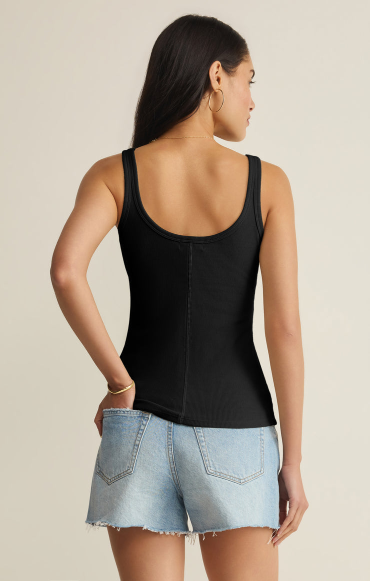 Renae Rib Tank Top - Black