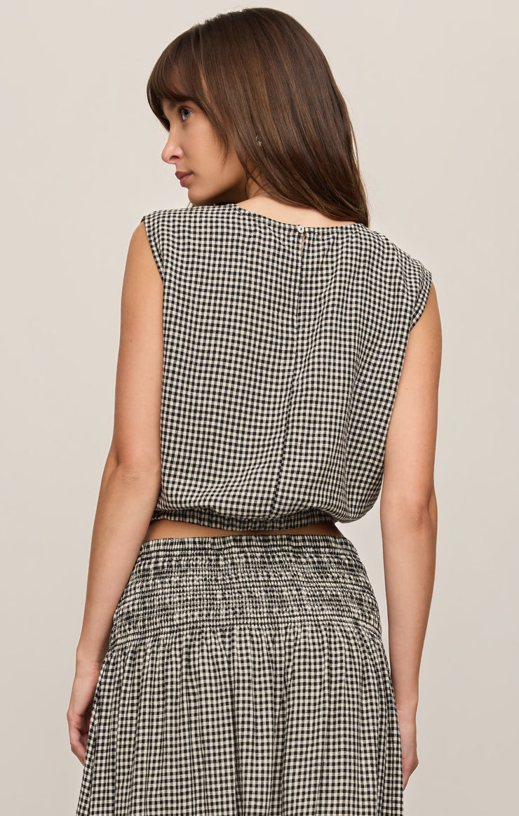 Merit Gingham Linen Top