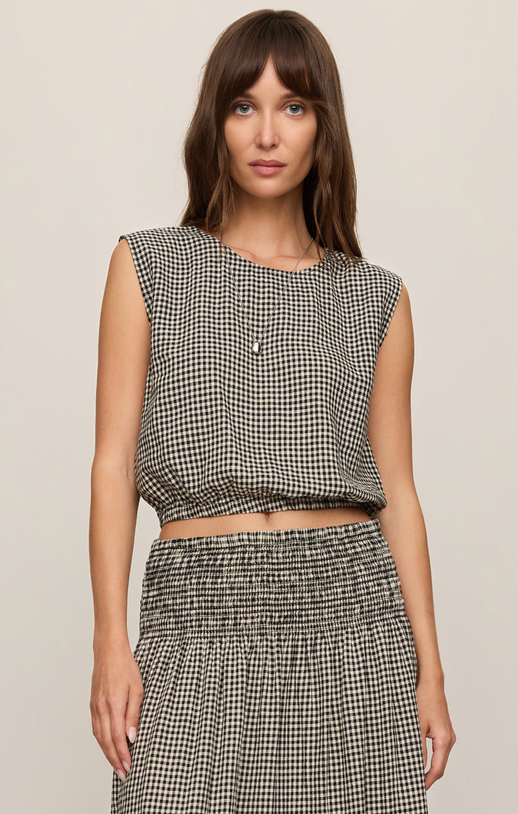 Merit Gingham Linen Top