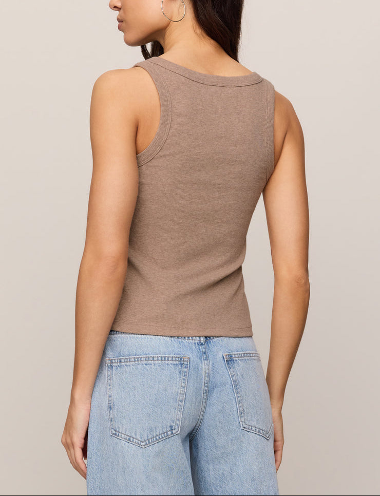 Rowe Scoop Neck Tank -Heather Ash