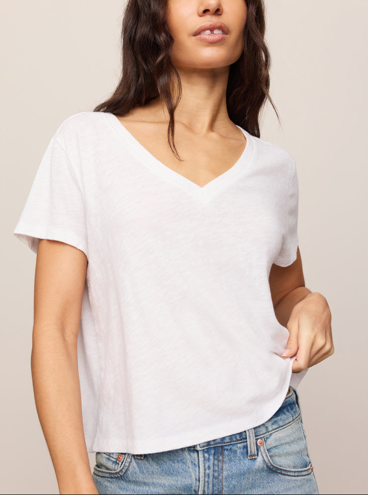 Nomad V Neck Tee - White