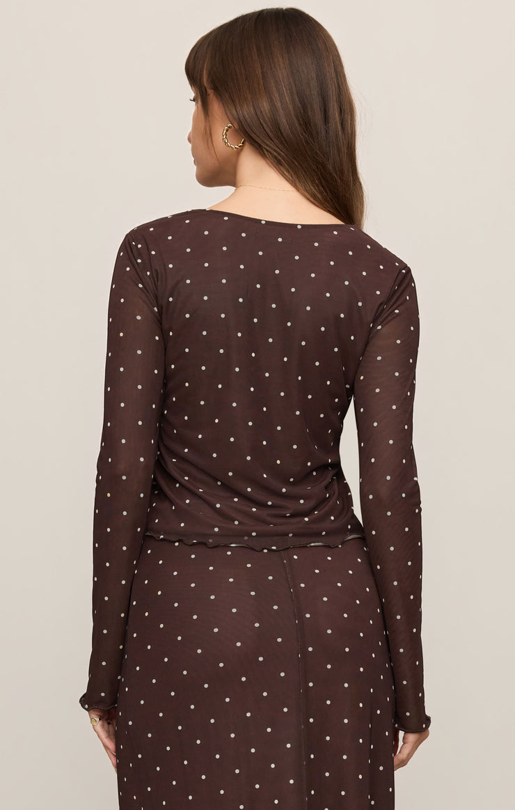 Amara Polka Dot Mesh Top