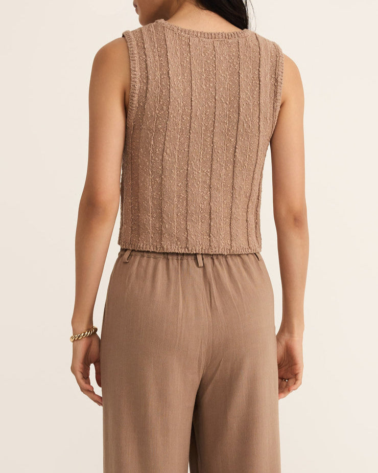 Calan Rib Sweater Top - Iced Coffee