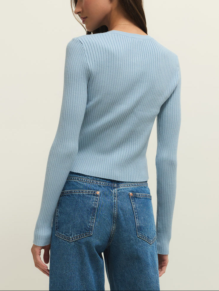 Patrice Rib Cardigan - Coast