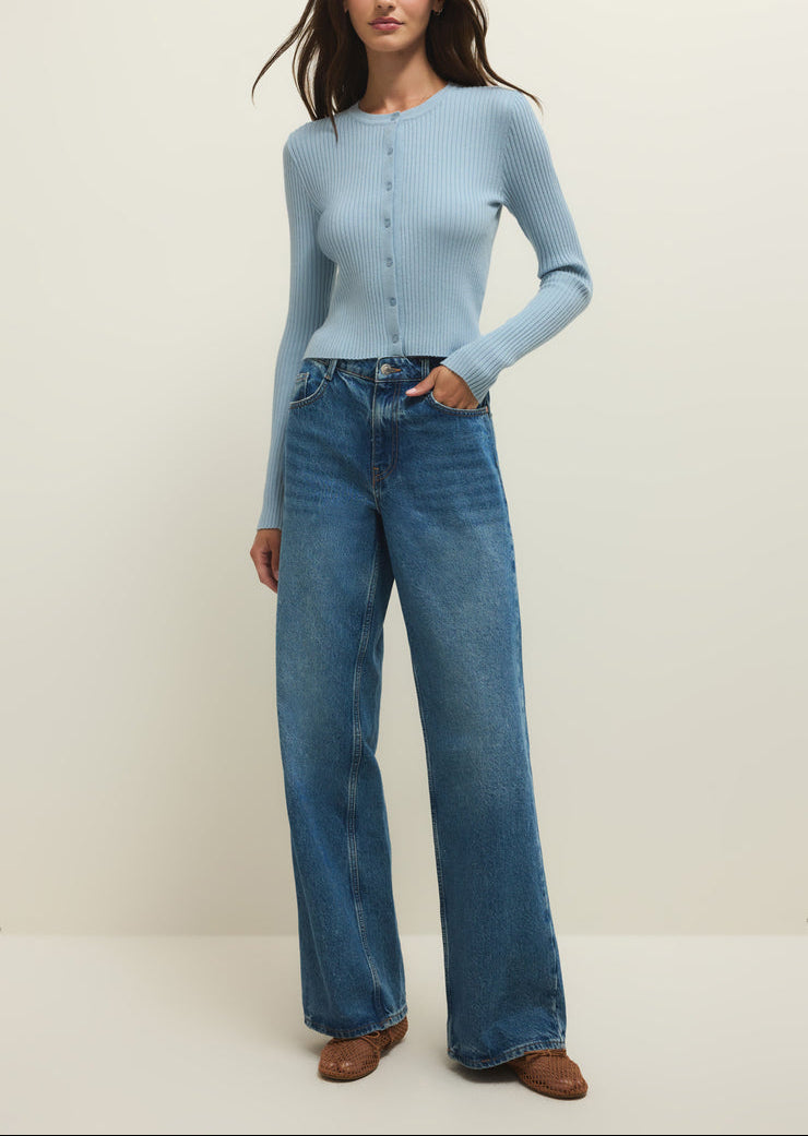 Patrice Rib Cardigan - Coast