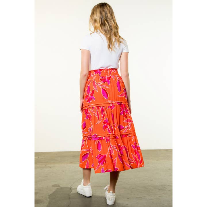 On Fire Floral Maxi Skirt