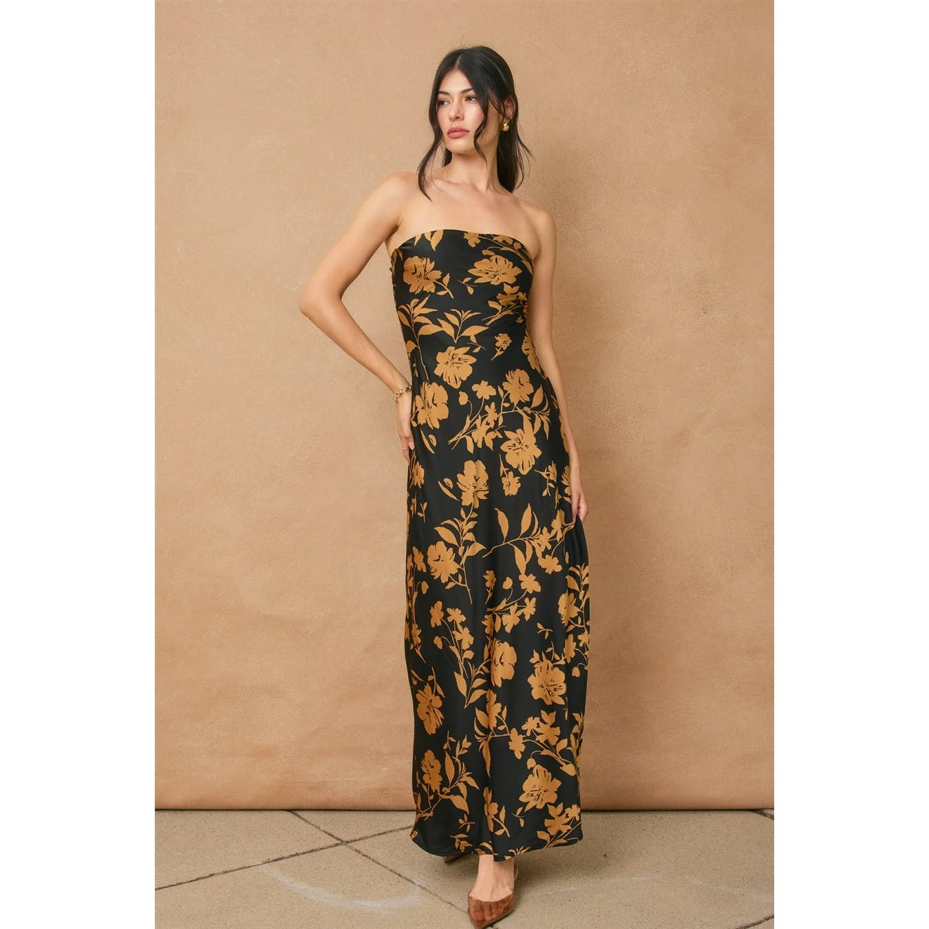 Undeniable Icon Strapless Bias Cut Maxi Dress