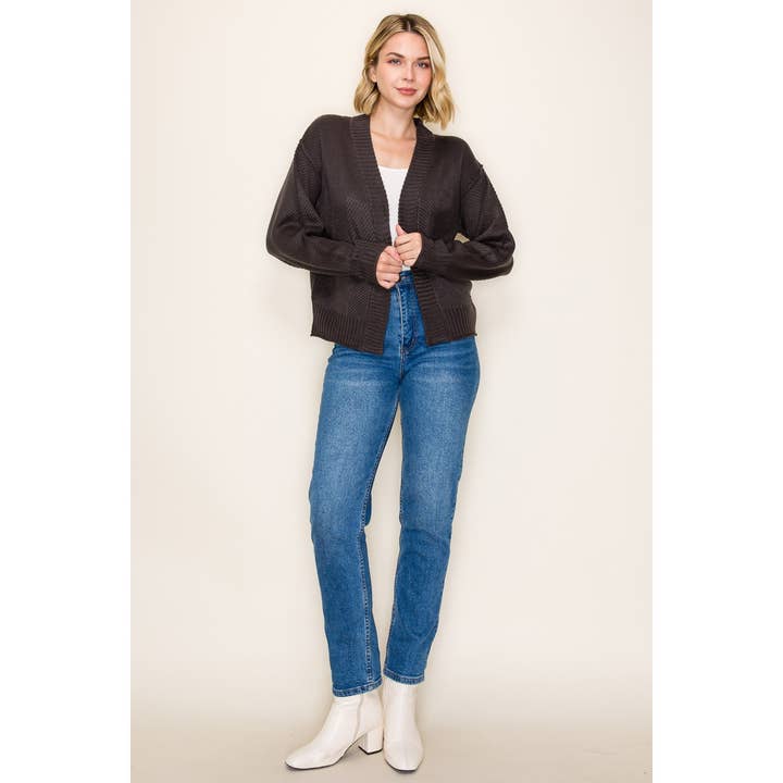 Autumn Afternoon Knit Cardigan - Gunmetal
